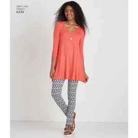 Newlook Pattern 6439 Misses' Knit Tunics with Leggings