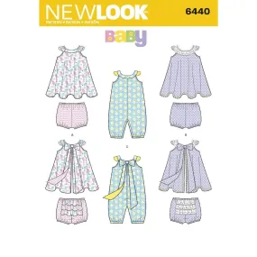 Newlook Pattern 6440 Babies' Romper and Sundress with Panties