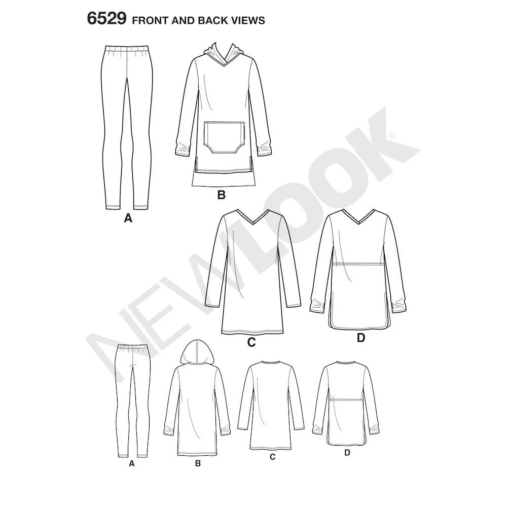 Newlook Pattern 6529 Women's Knit Tunics and Leggings