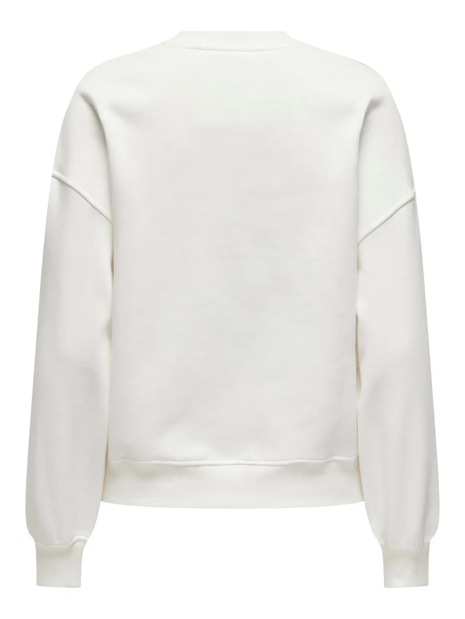 Onlsofia L/s Word O-neck Swt - Off-white