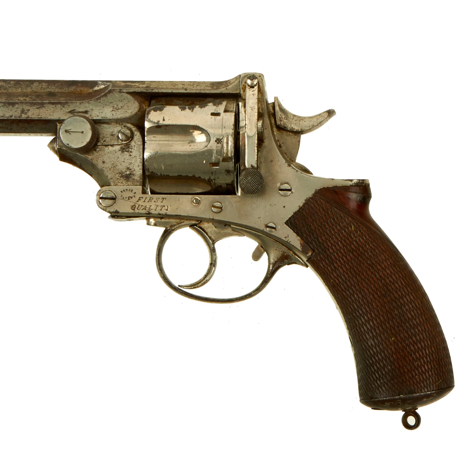 Original British Victorian Nickel Plated Webley-Pryse No.4 Revolver by J. Woodward & Sons - Serial 2561