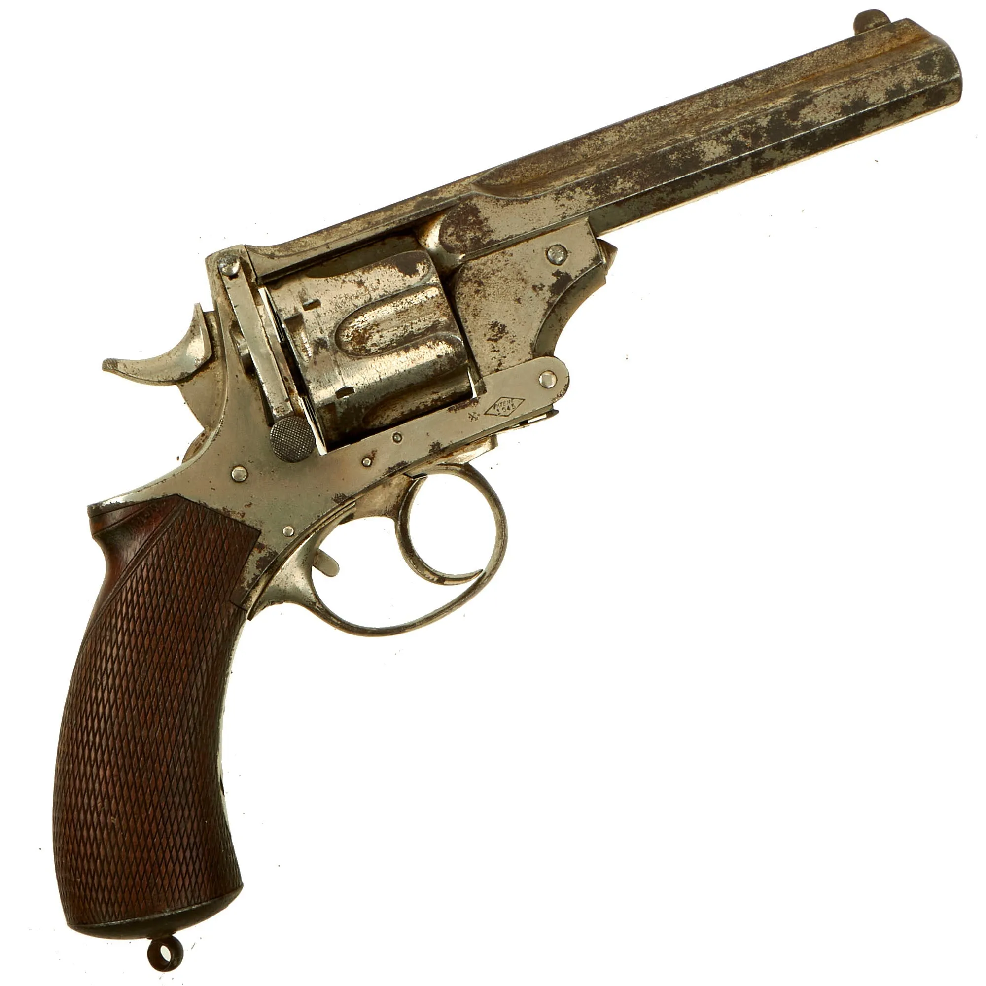 Original British Victorian Nickel Plated Webley-Pryse No.4 Revolver by J. Woodward & Sons - Serial 2561