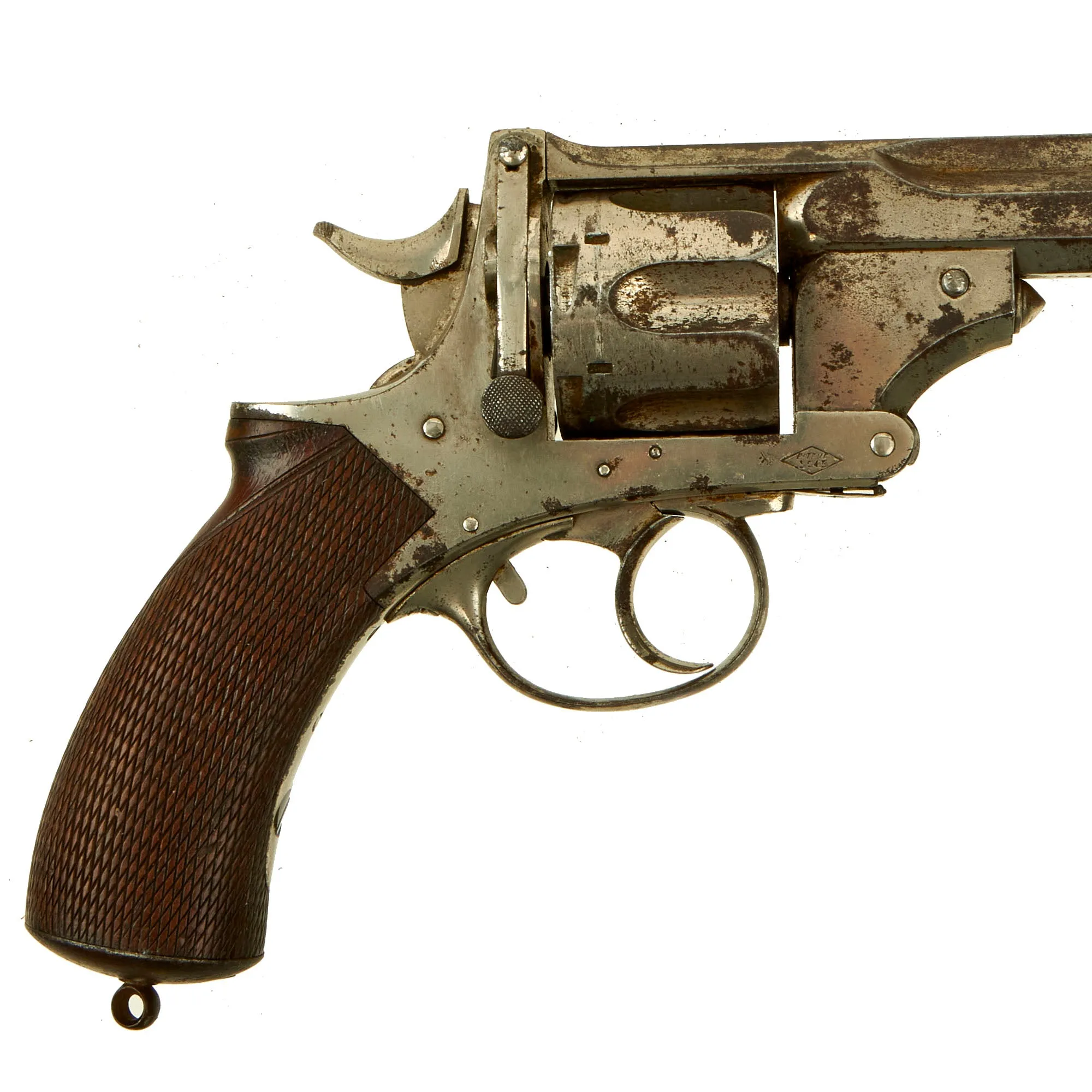 Original British Victorian Nickel Plated Webley-Pryse No.4 Revolver by J. Woodward & Sons - Serial 2561