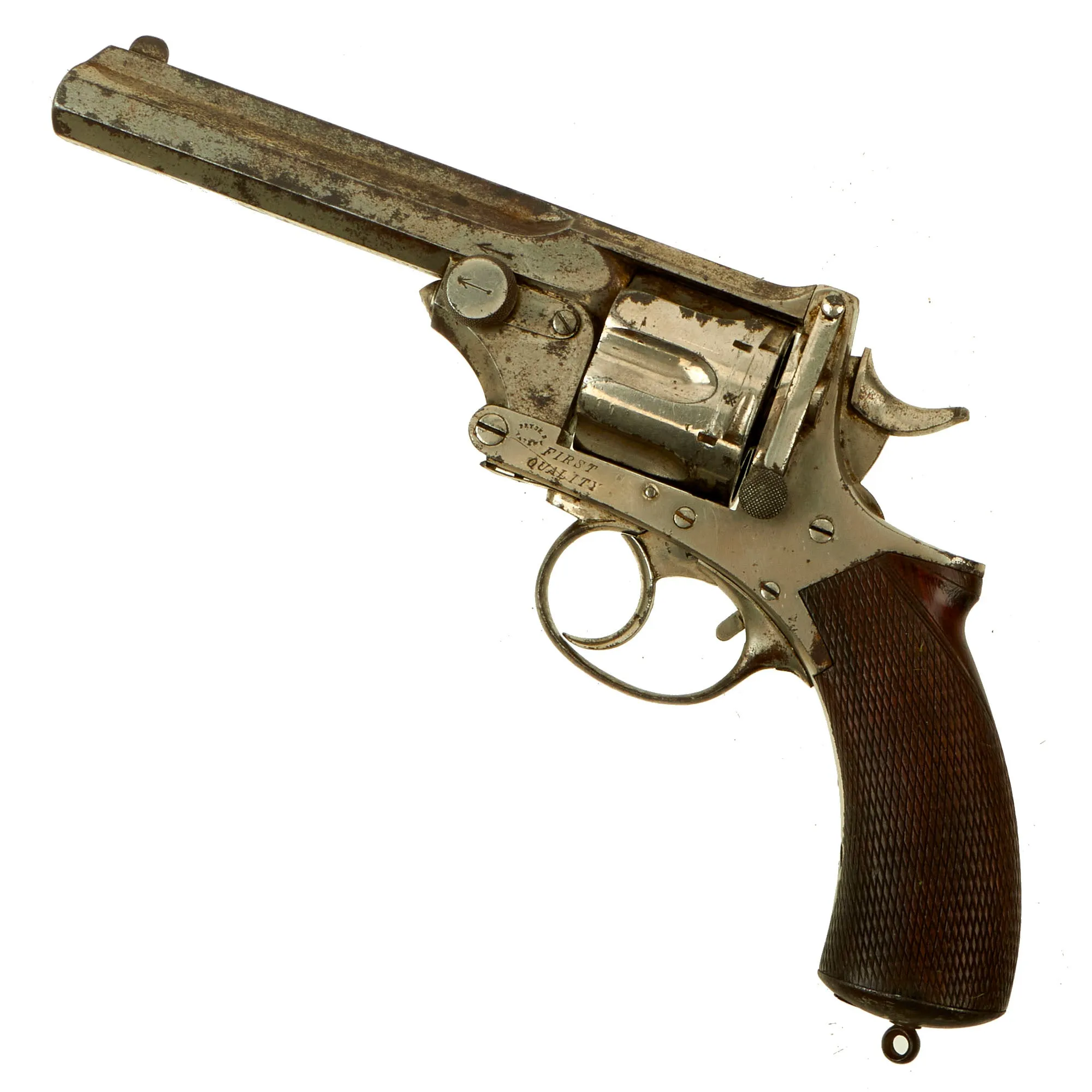 Original British Victorian Nickel Plated Webley-Pryse No.4 Revolver by J. Woodward & Sons - Serial 2561