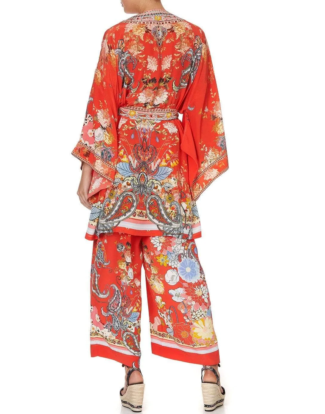 Paisley In Patches Kimono With Tie Belt