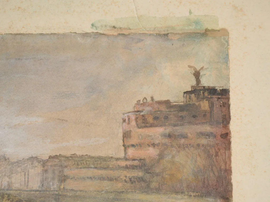 Pastel artwork - Castel Sant'Angelo & the Vatican, Henri Farge (1884-1970)