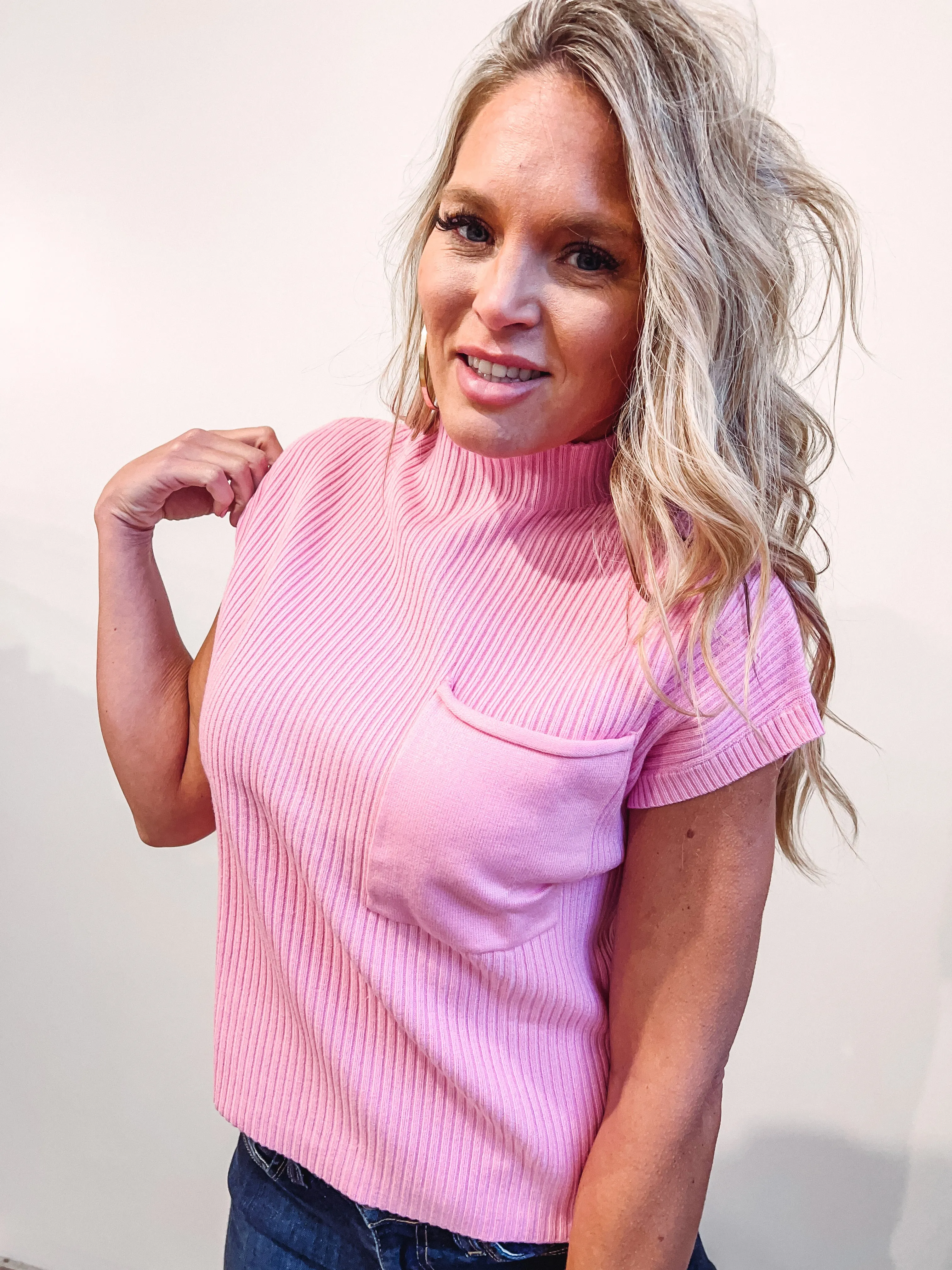 Polly Pocket Ribbed Knit Sweater