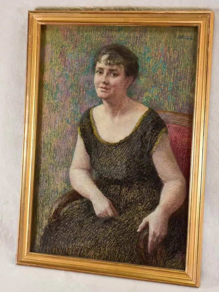 Portrait of a lady by Hélène Girard-Rabaché (1888 ) - pastel 21¼" x 29¼"