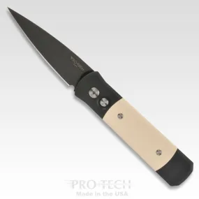 Pro-Tech Godson 752 Tuxedo 3.15 in Black 154cm Blade Ivory Micarta Handles