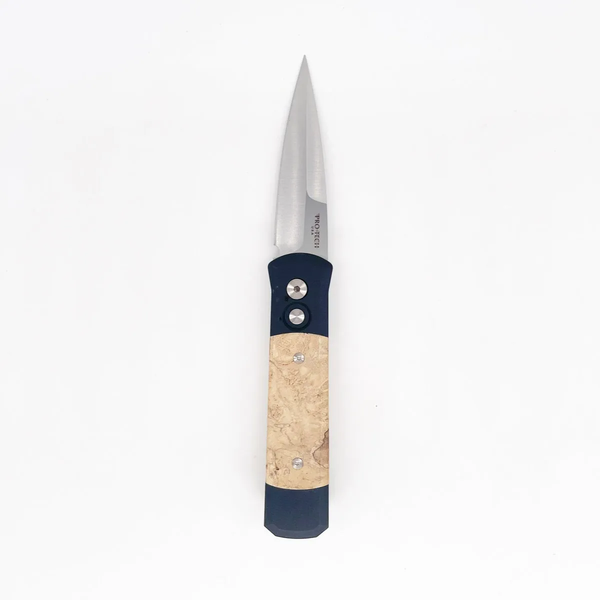 Pro-Tech Knives Godson 706 Automatic Folding Knife 3.15in 154cm Steel Blade Maple Burl Handle