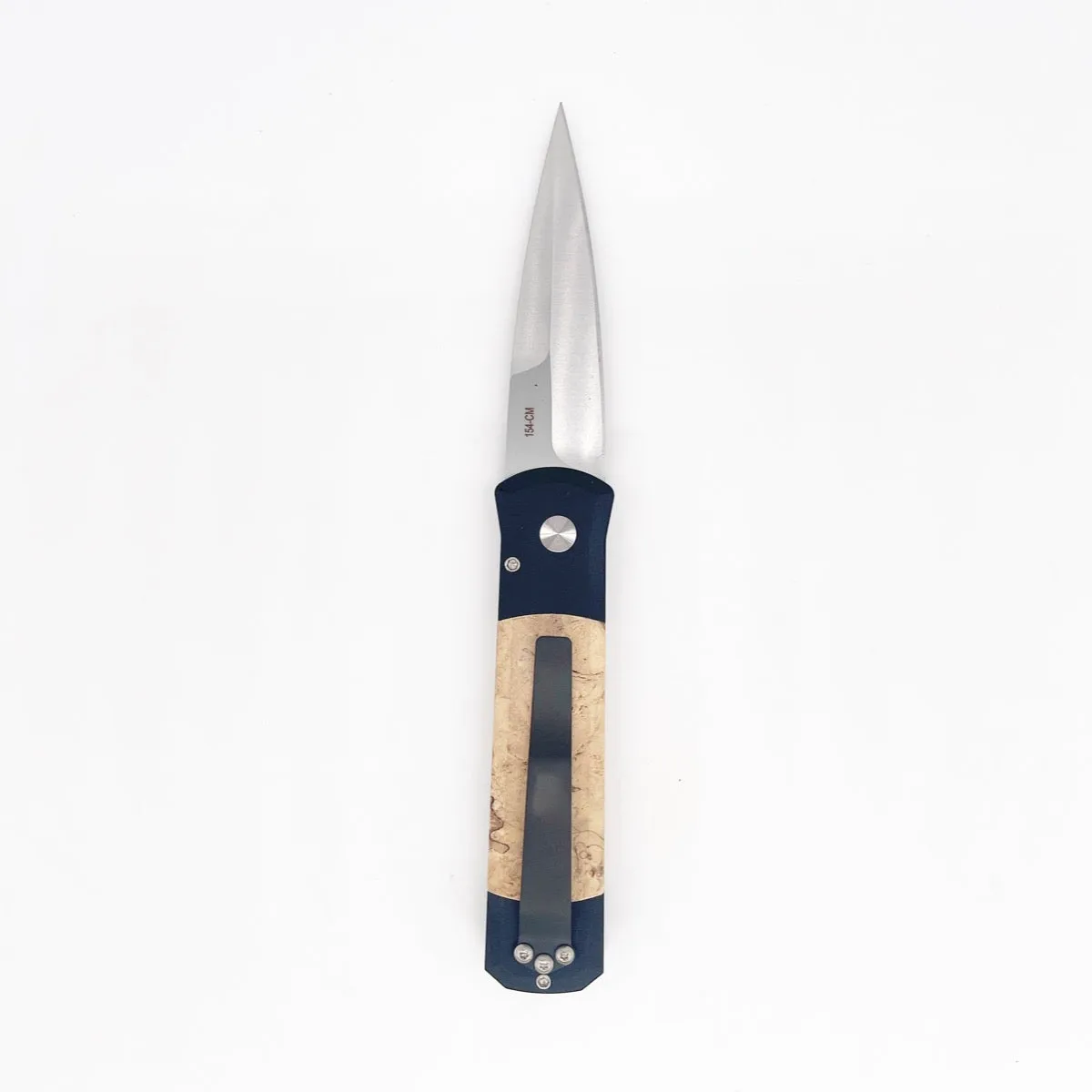 Pro-Tech Knives Godson 706 Automatic Folding Knife 3.15in 154cm Steel Blade Maple Burl Handle