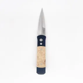 Pro-Tech Knives Godson 706 Automatic Folding Knife 3.15in 154cm Steel Blade Maple Burl Handle