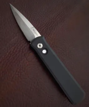 Pro-Tech Knives Godson 721-LTD Folding Knife 3.15in DLC Satin 154cm Steel Blade Pearl Button