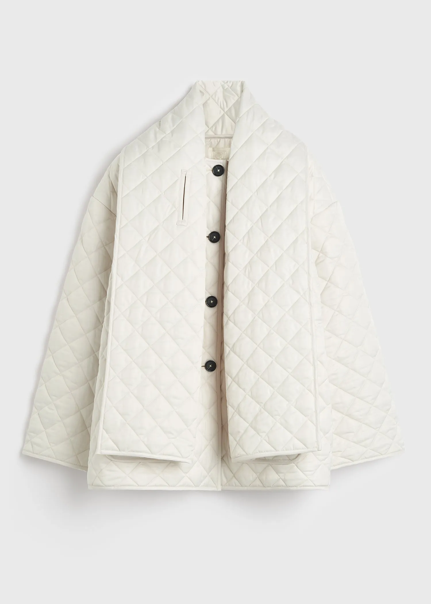 Quilted scarf jacket winter white