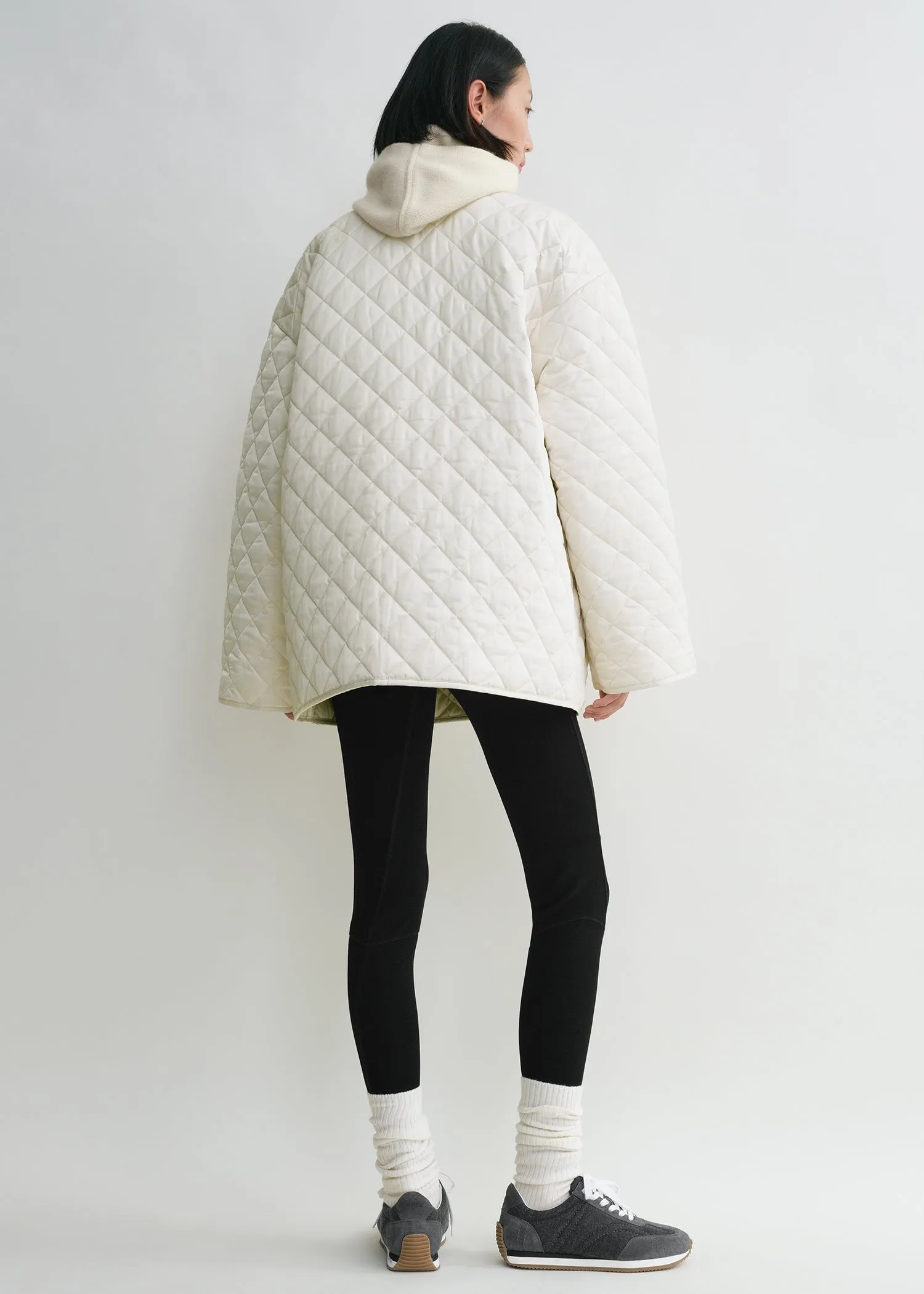 Quilted scarf jacket winter white