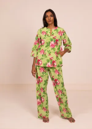 Radha Tunic - Green Roses