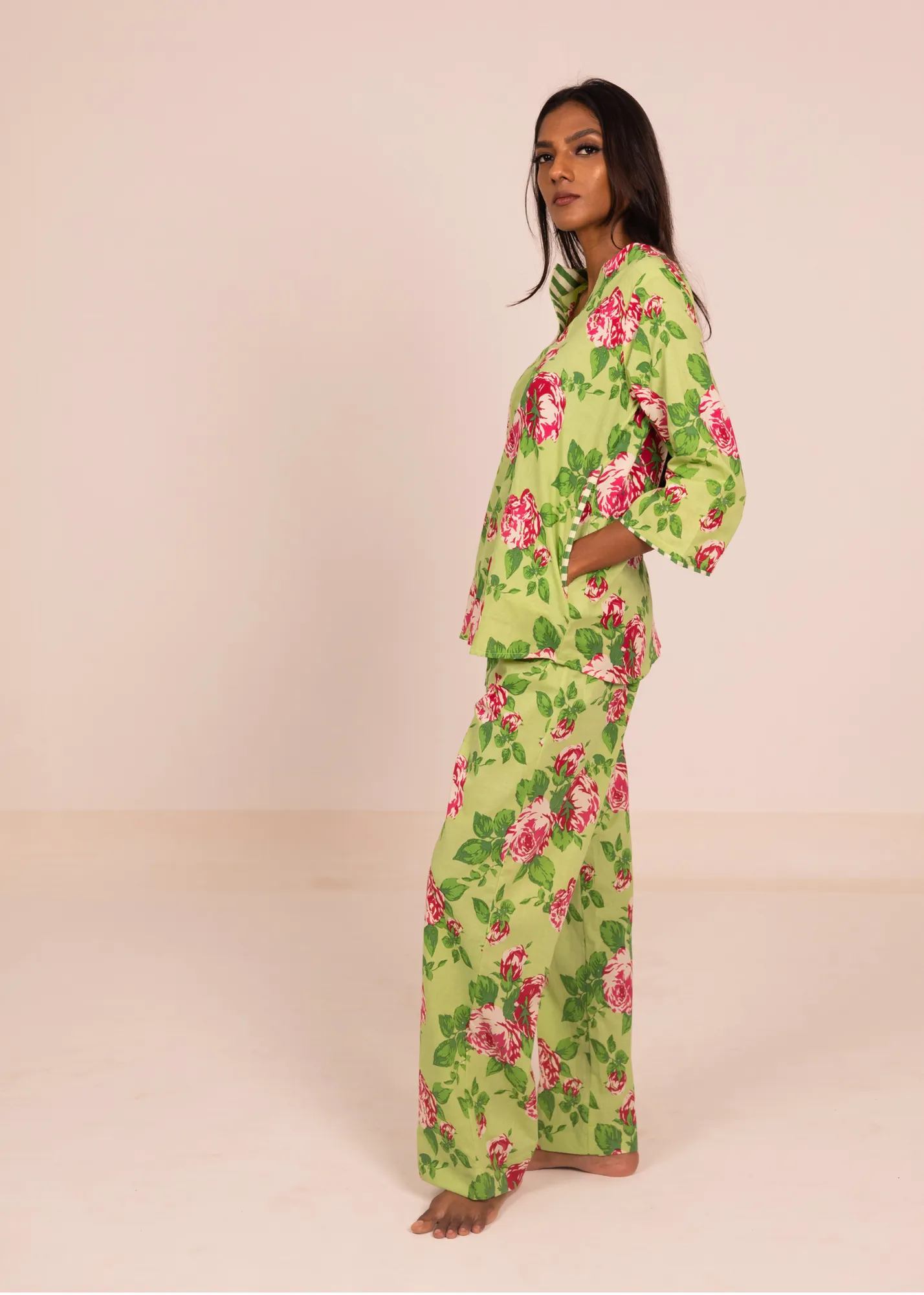 Radha Tunic - Green Roses