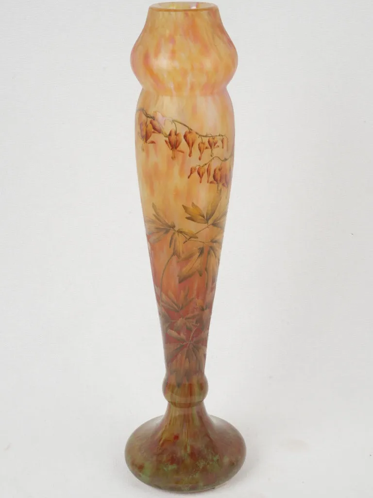 Rare Tall Art Nouveau Vase by Daum Nancy w/ Floral Decoration - 22½"