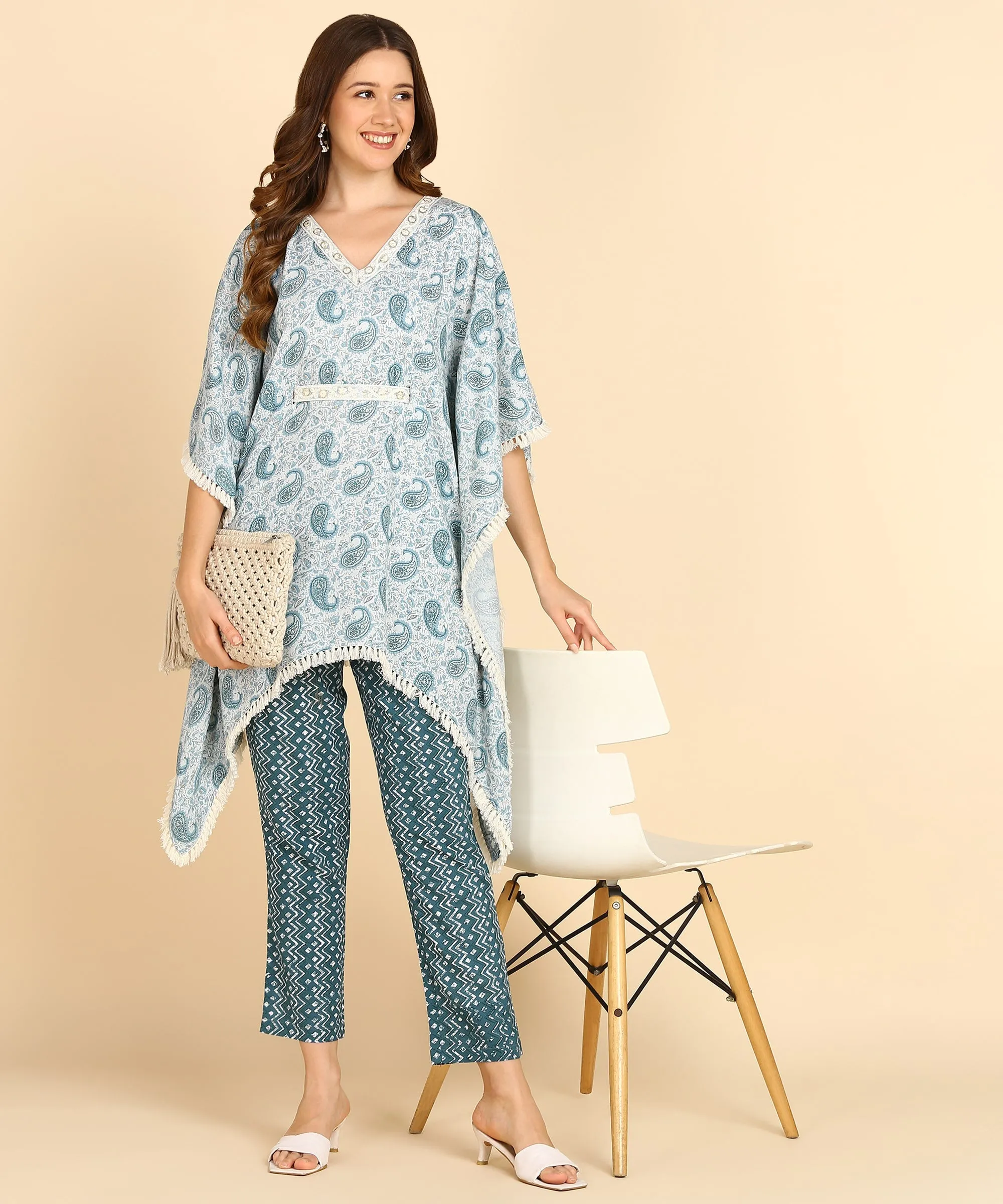 Rayon Printed Green Co-Ords Set for Women