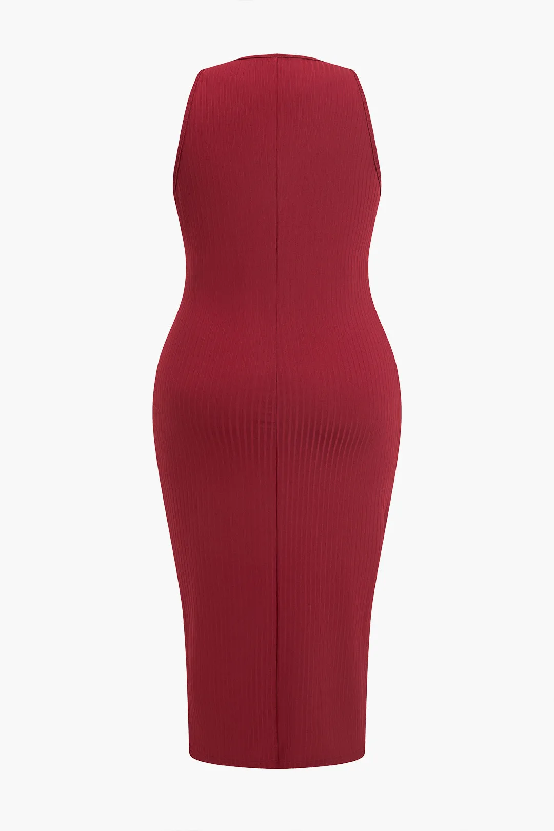 Ribbed Knit Bodycon Midi Dress Set