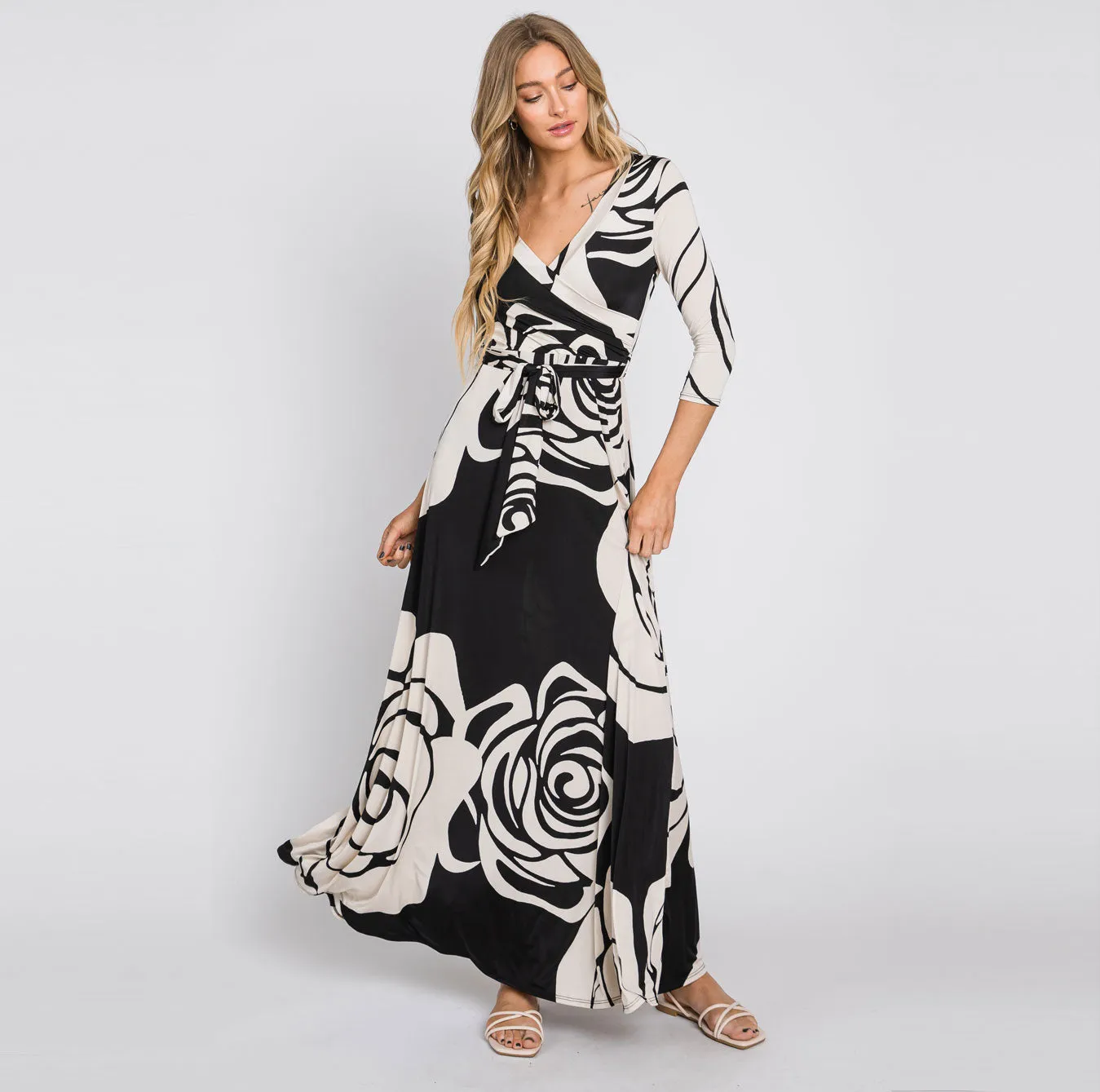 Rose Noir Venechia Maxi Wrap Dress