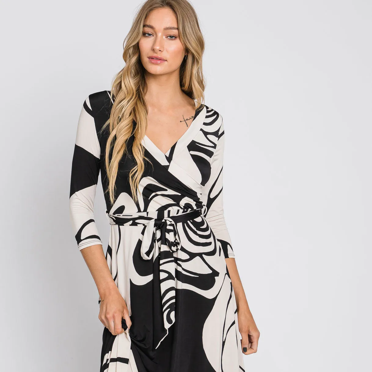 Rose Noir Venechia Maxi Wrap Dress