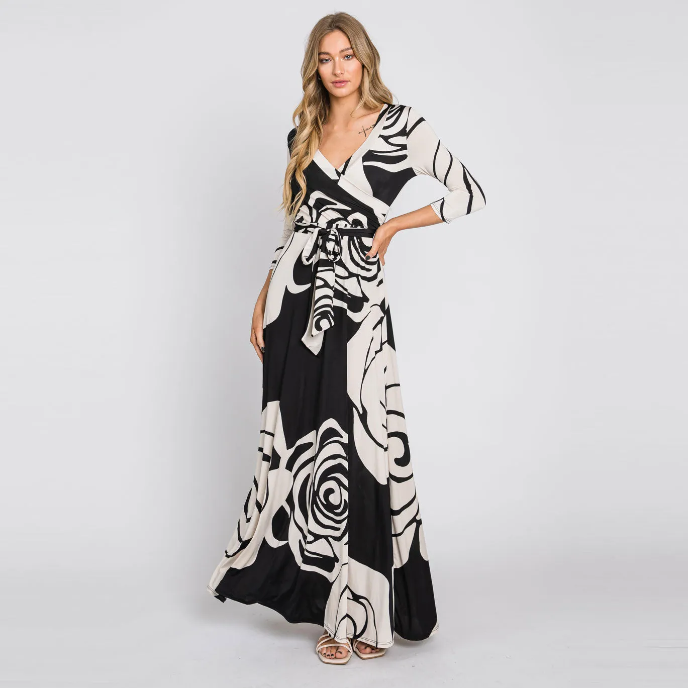 Rose Noir Venechia Maxi Wrap Dress