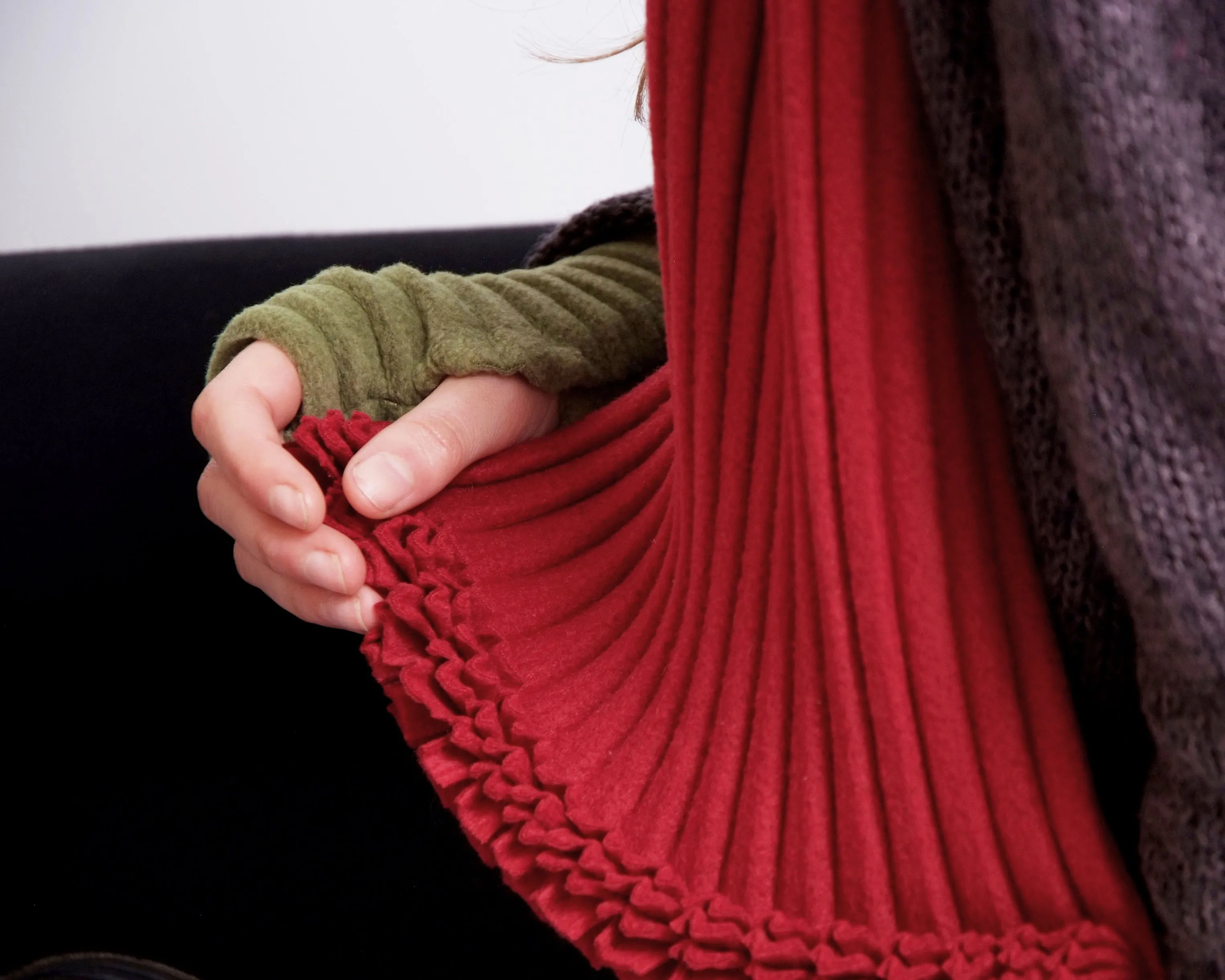 Ruffle Scarf - Pillar box Red