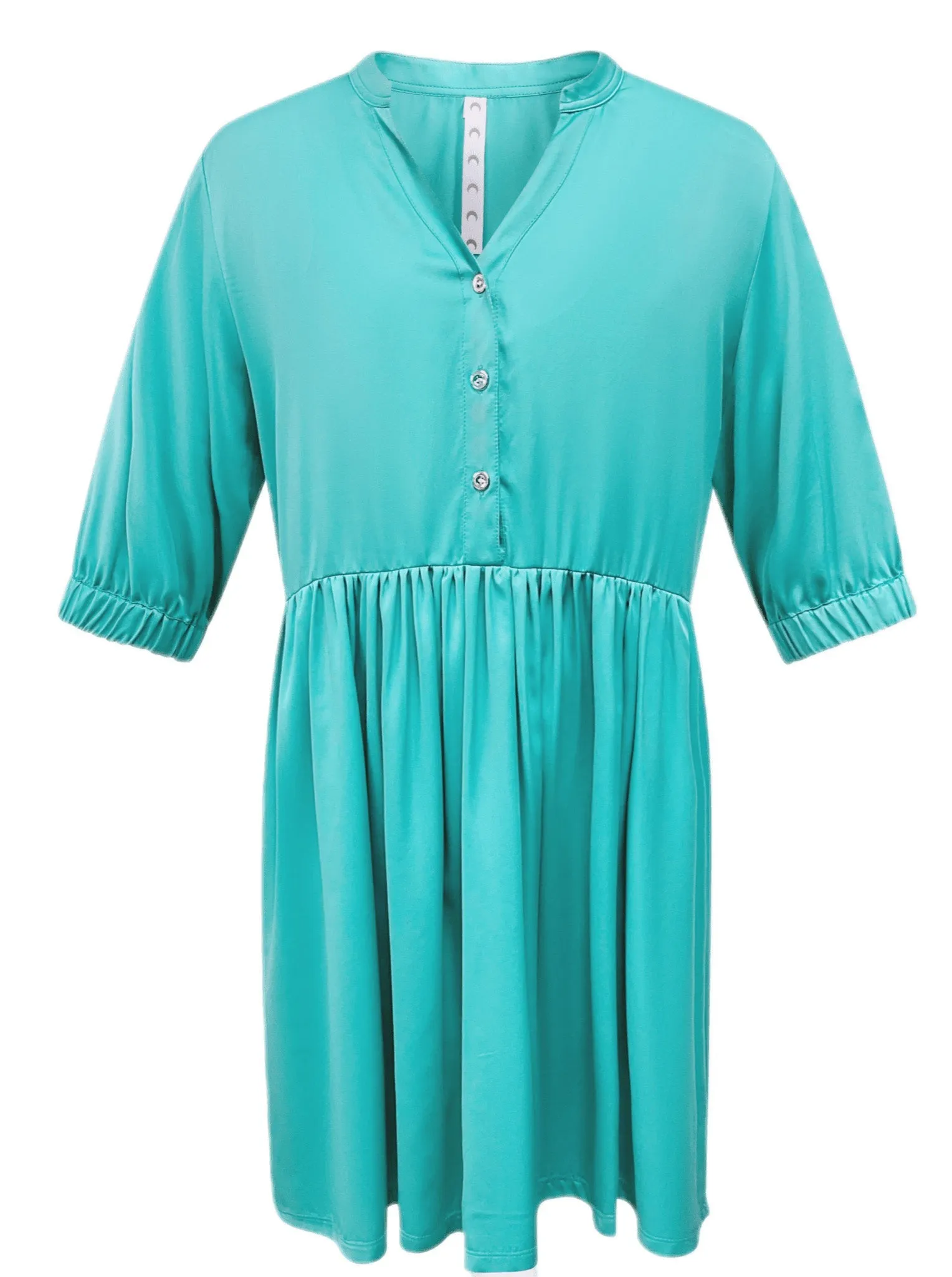 Sara - Jade Green Skater Style Shirt Dress