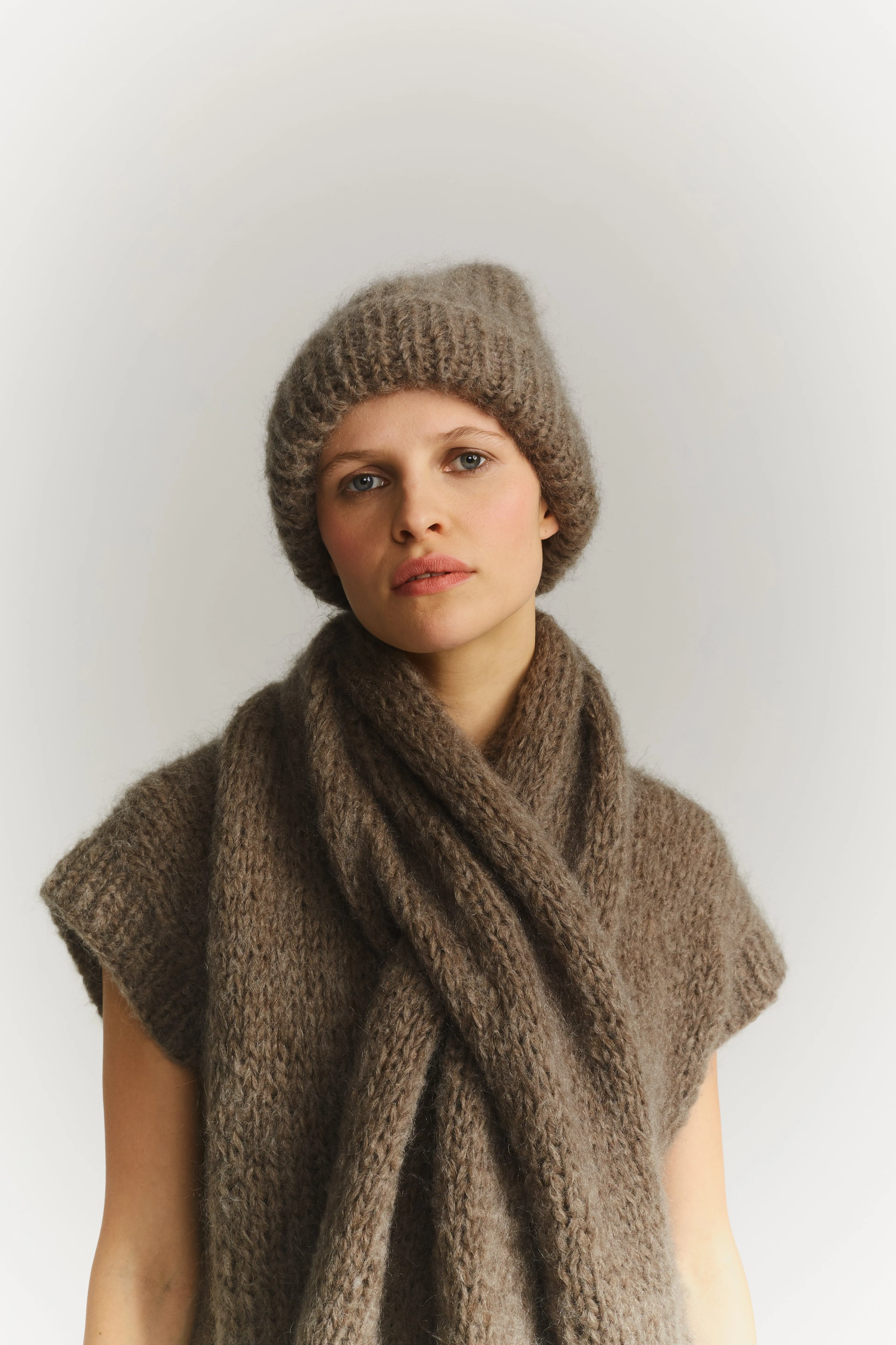 SCARF - MOHAIR - KHAKI