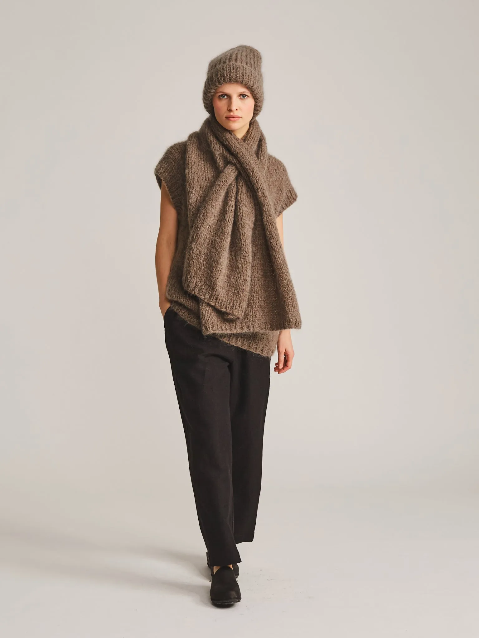 SCARF - MOHAIR - KHAKI