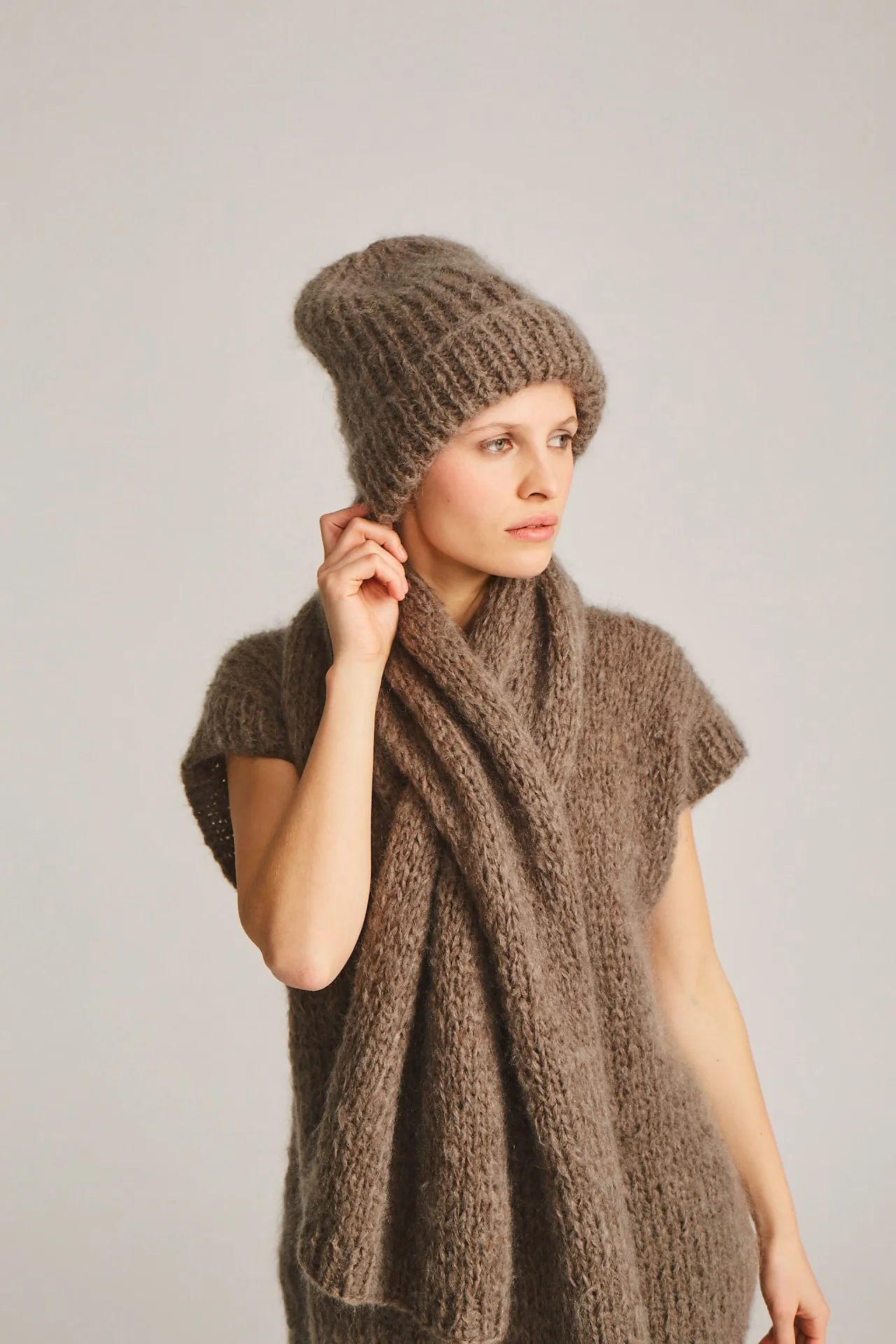 SCARF - MOHAIR - KHAKI