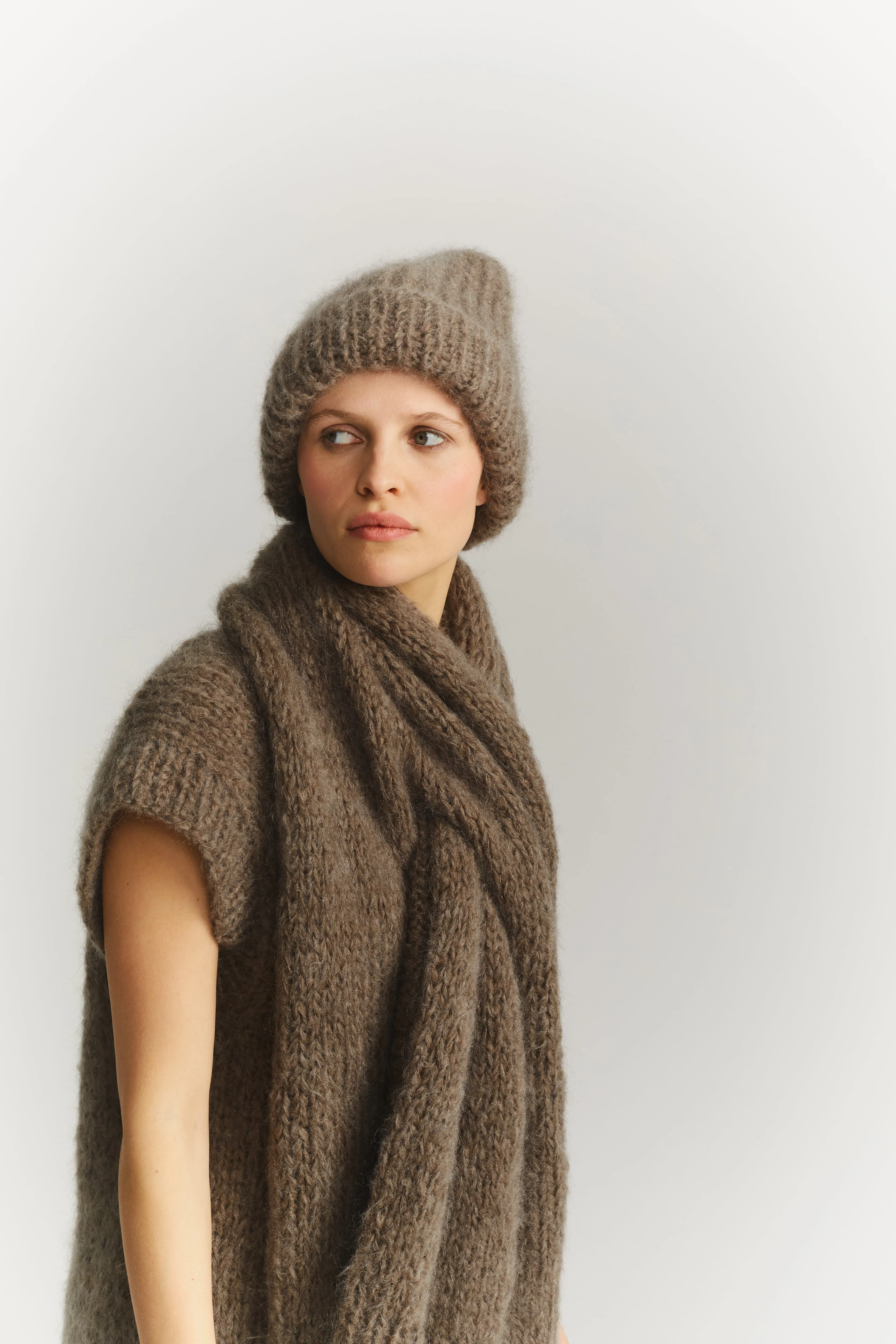 SCARF - MOHAIR - KHAKI