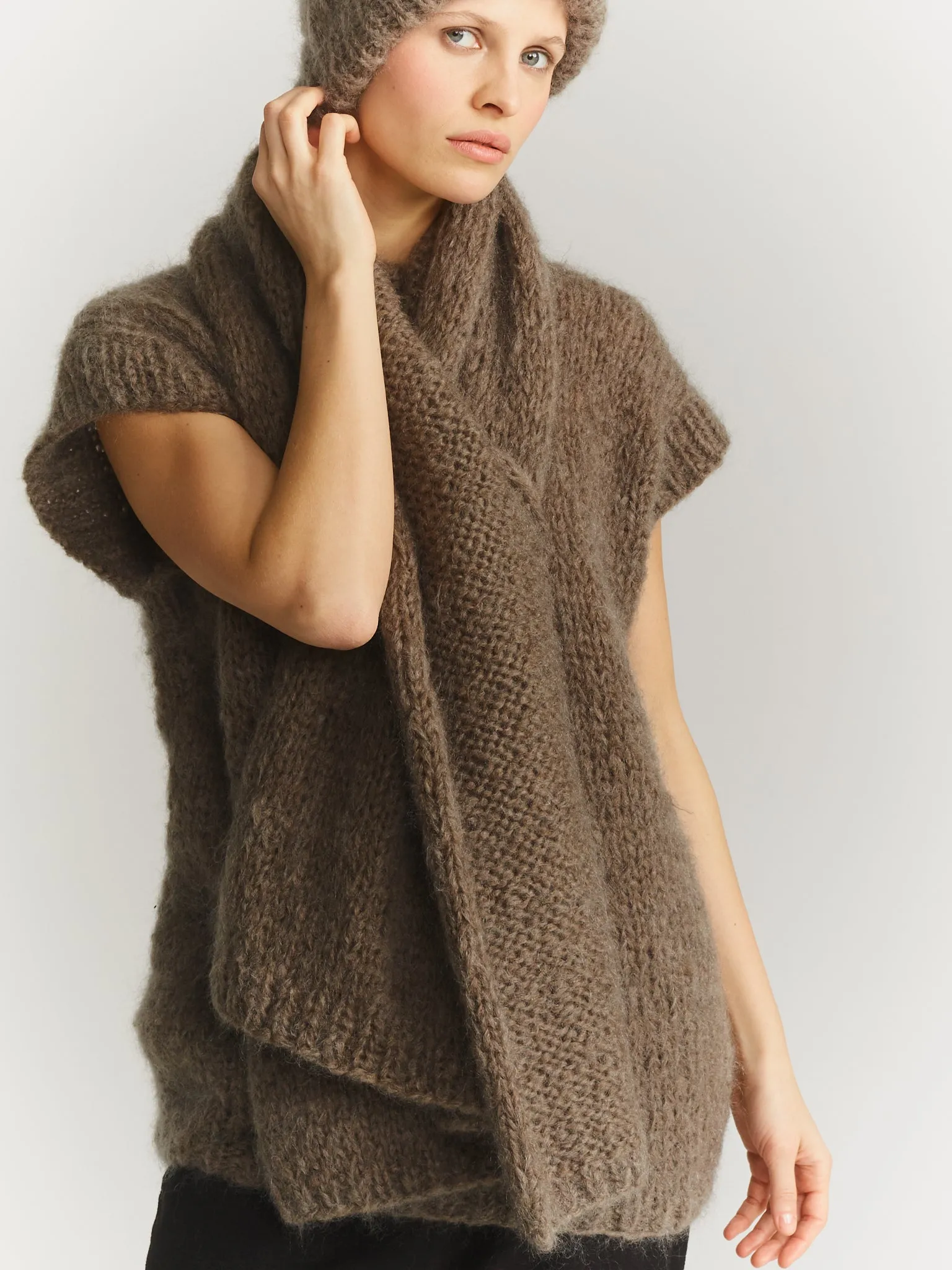 SCARF - MOHAIR - KHAKI