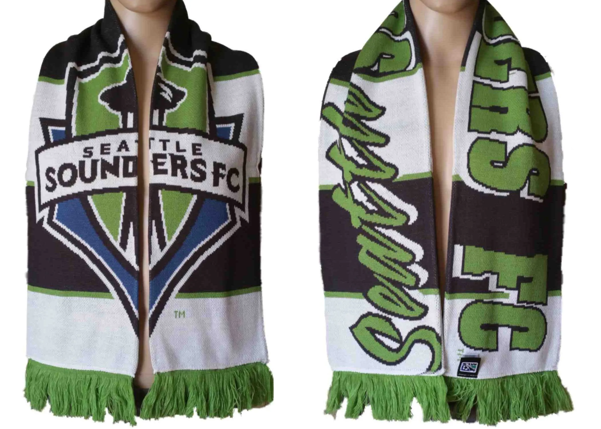 Seattle Sounders FC Adidas Striped Reversible Knit Winter Scarf (55" x 8")