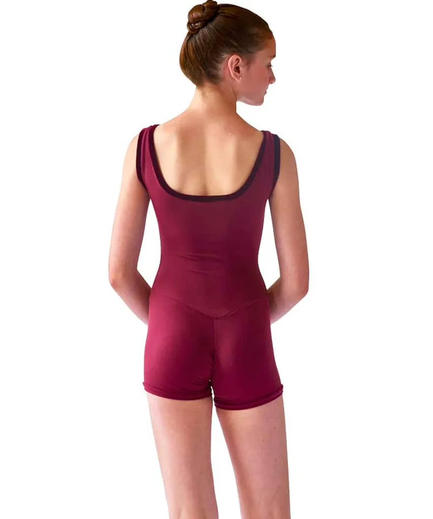 Shorty Unitard Velvet Trimmed Tank