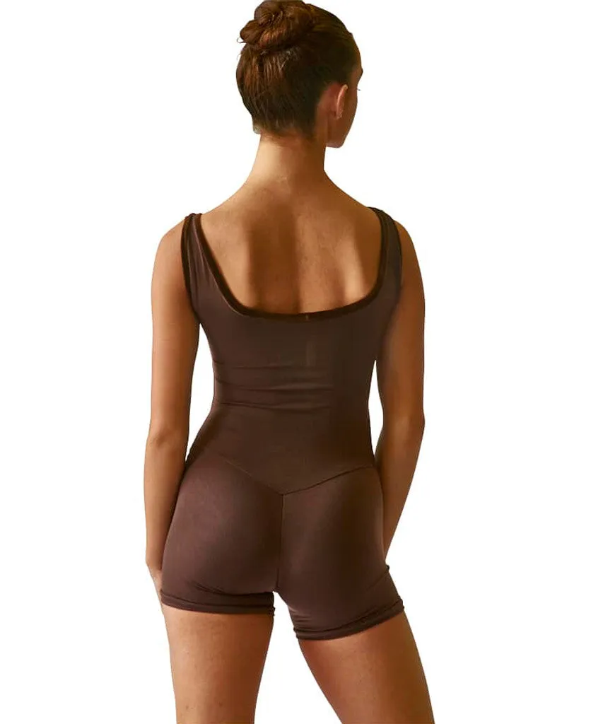 Shorty Unitard Velvet Trimmed Tank