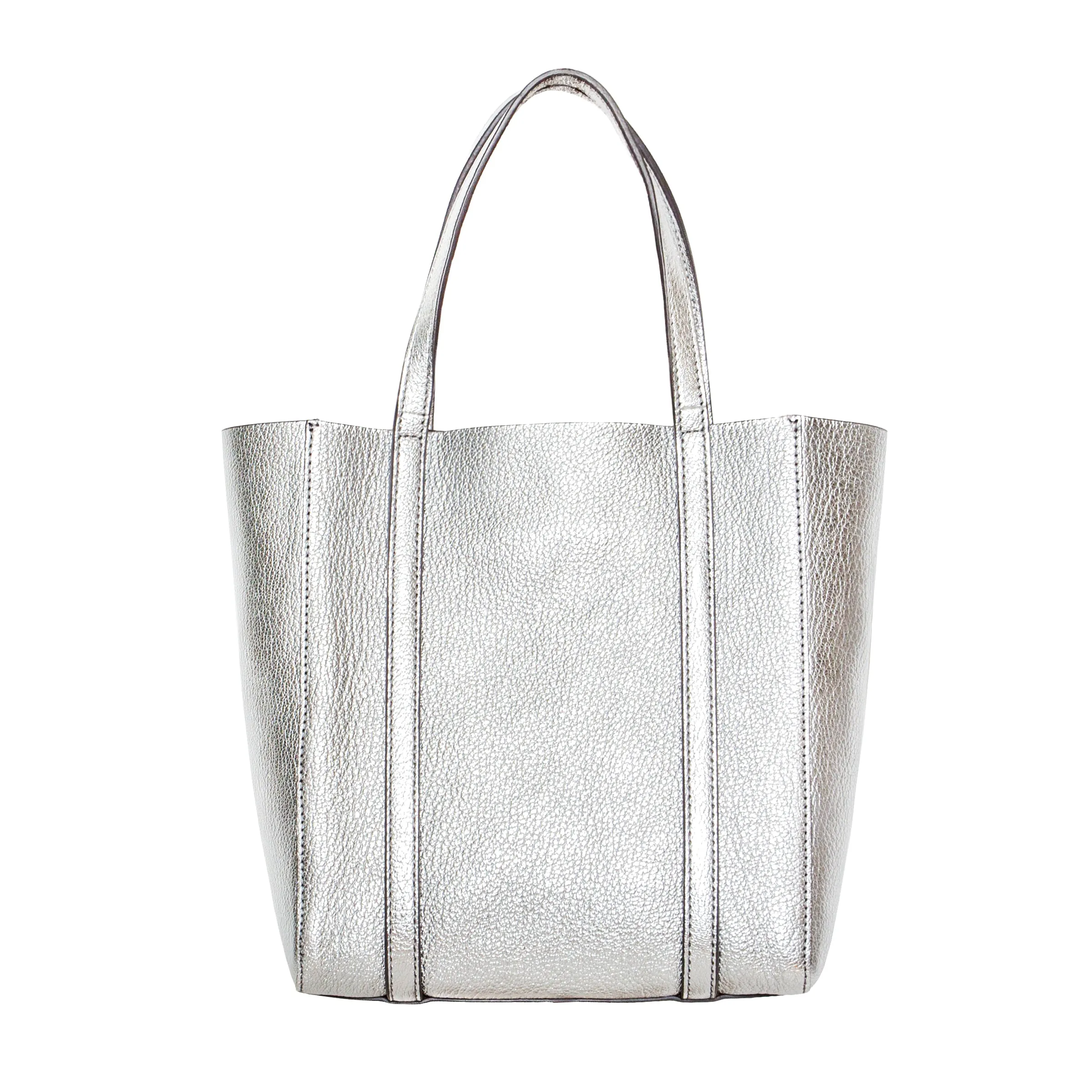 Silver Calfskin Everyday XXS Tote Bag