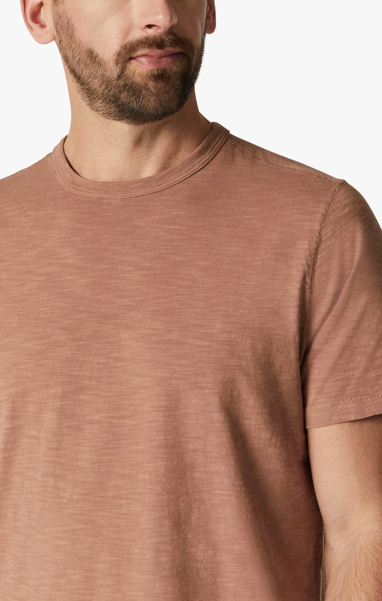 Slub Crew Neck T-Shirt in Argan Oil