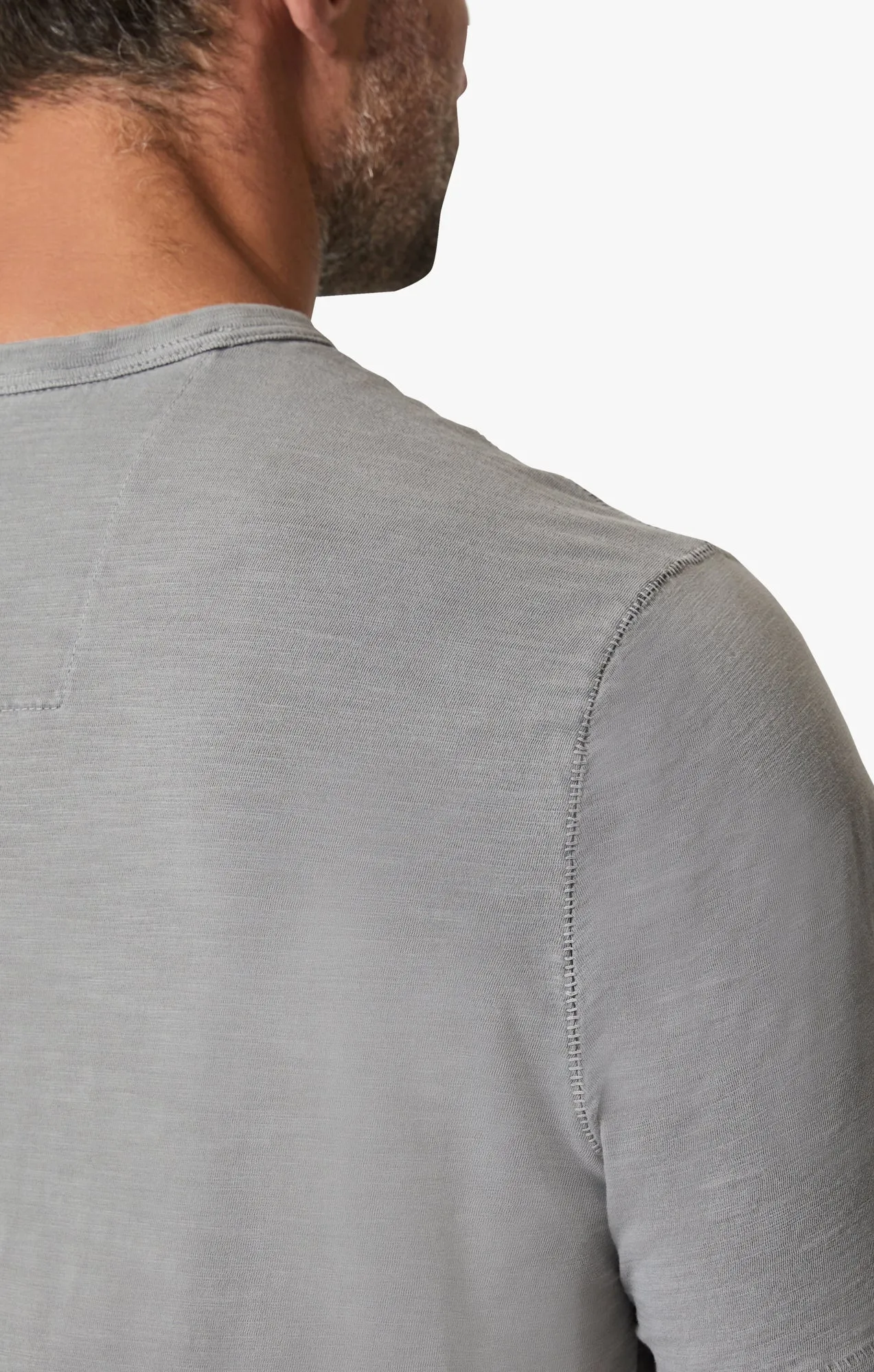 Slub Crew Neck T-Shirt In Grey