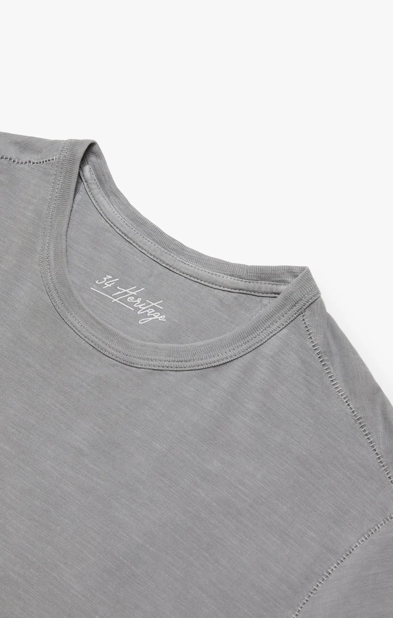 Slub Crew Neck T-Shirt In Grey