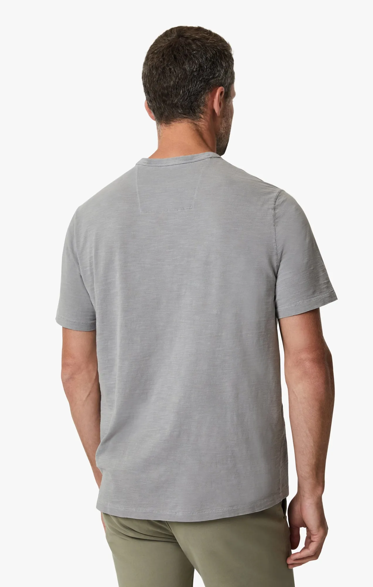 Slub Crew Neck T-Shirt In Grey