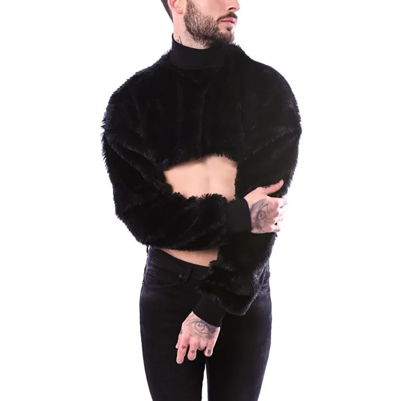 Solid Long-Sleeved Crop Top Turtleneck Sweater