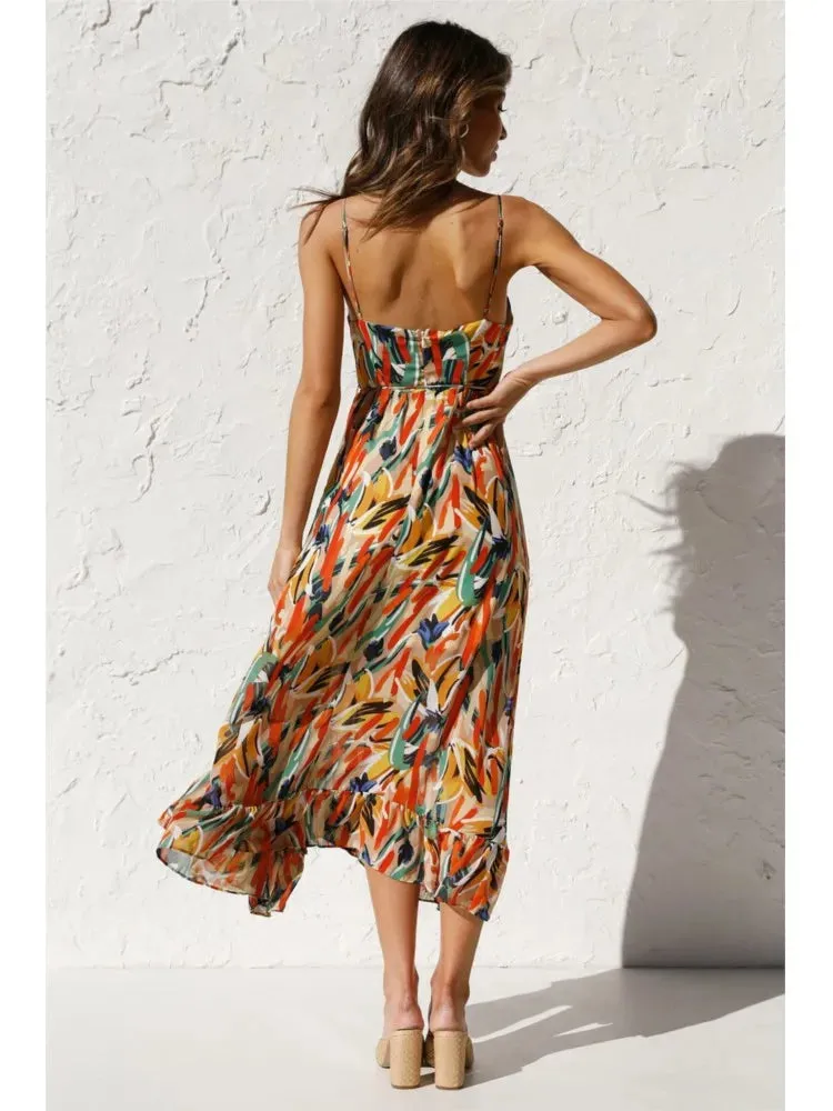 Sophia - Colourful Midi Dress