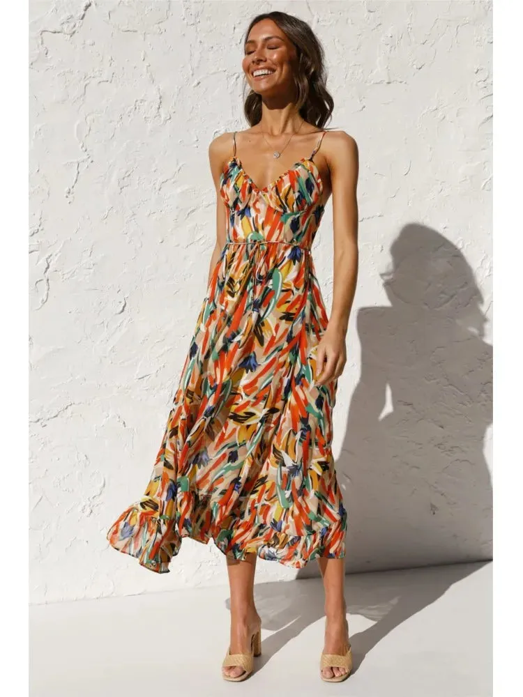 Sophia - Colourful Midi Dress