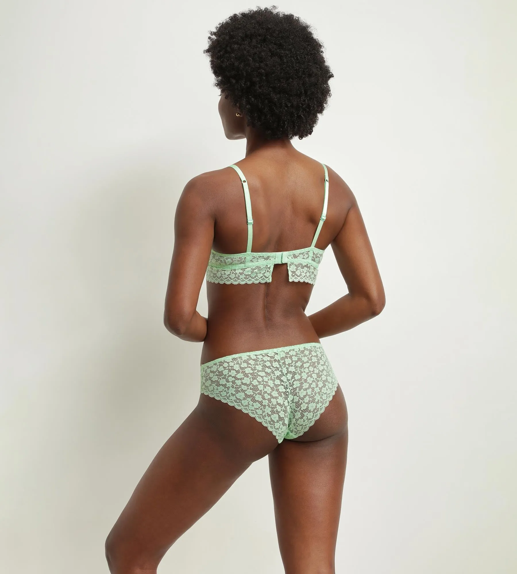 Soutien-gorge triangle en dentelle florale Vert d’Eau Daisy Lace