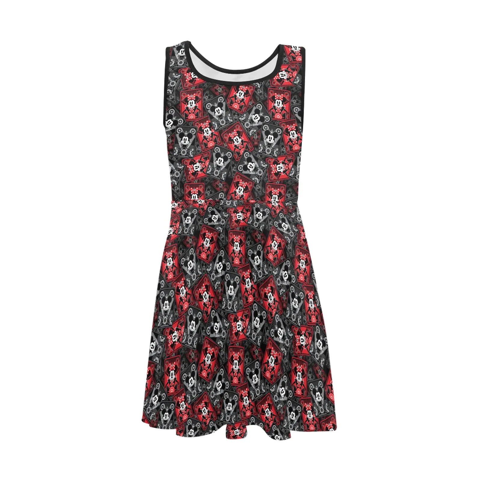 Steamboat Mickey And Minne Cards Girls' Sleeveless Sundress