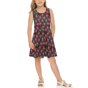 Steamboat Mickey And Minne Cards Girls' Sleeveless Sundress