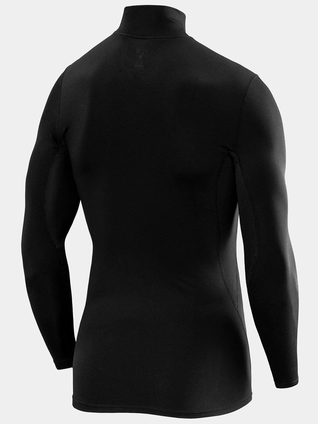 SuperThermal Compression Base Layer Long Sleeve Mock Neck For Men With Brushed Inner Fabric