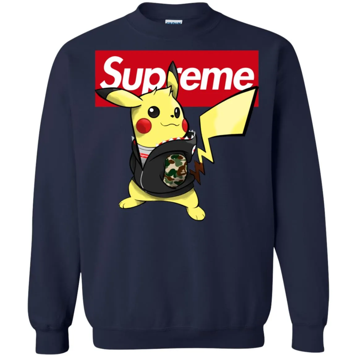 Supreme Pikachu T-shirt Crewneck Pullover Sweatshirt